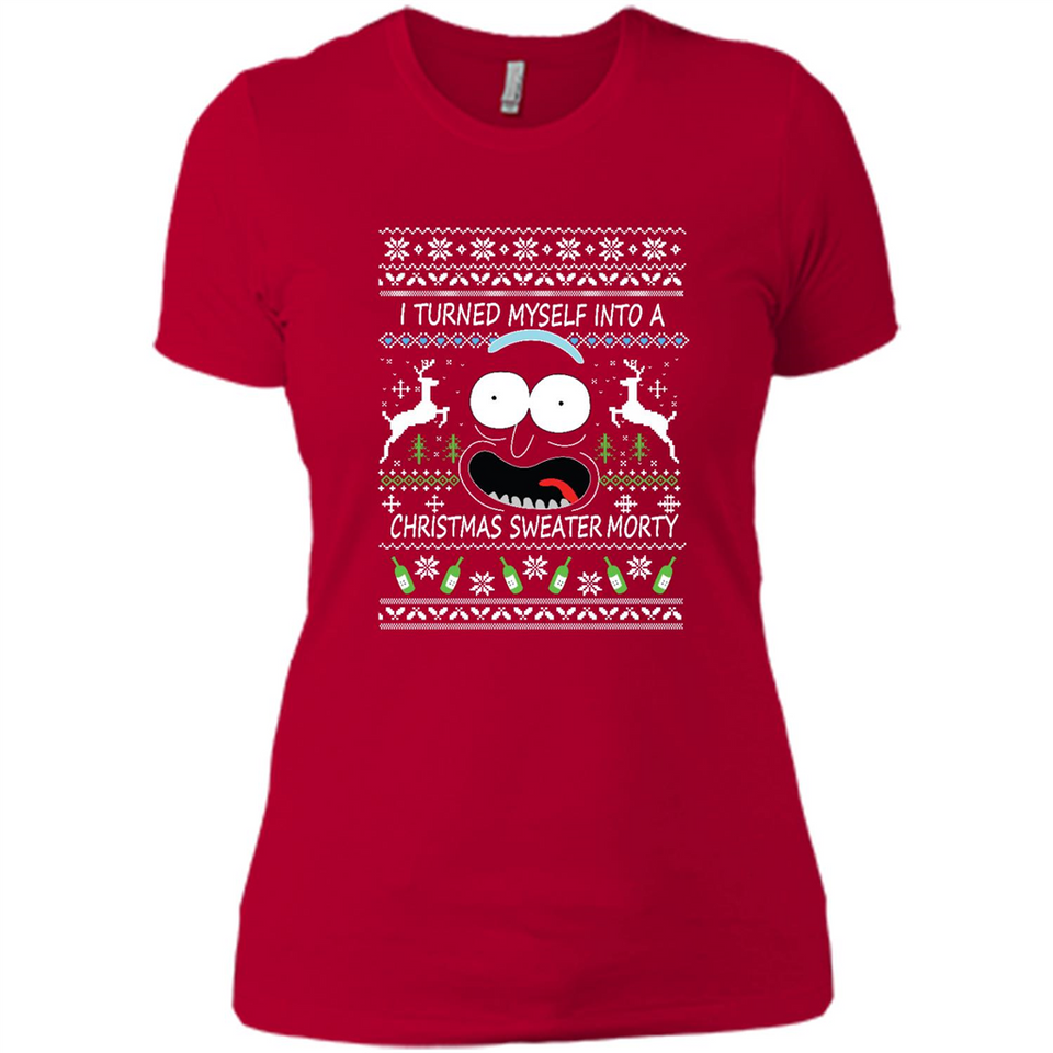 RICK AND MORTY-I TURNED MYSELF INTO A CHRISTMAS SWEATER MORTY UGLY XMAS SWEATER