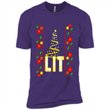 Funny Lets Get Lit Christmas Tree - Premium Short Sleeve T-Shirt