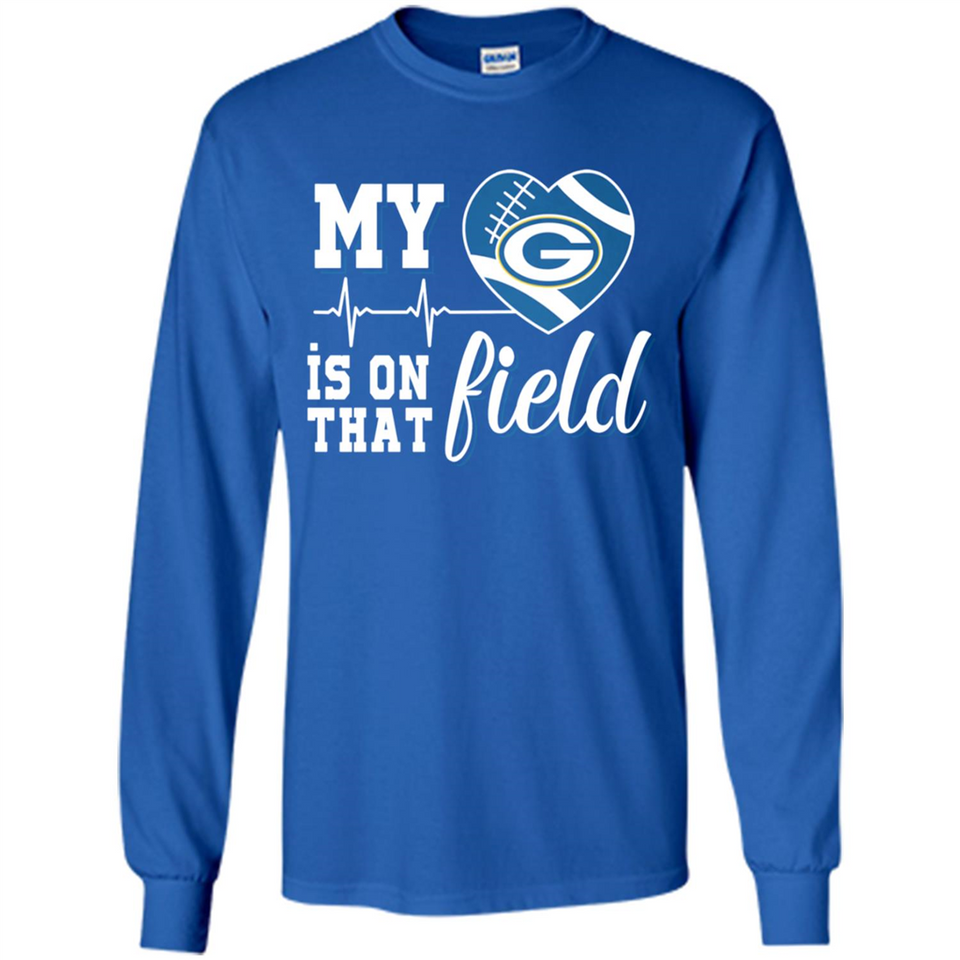 Green Bay Packers Football My Heart is on that Field - Long Sleeve T-Shirt