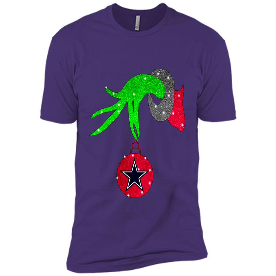 GRINCH HAND HOLDING DALLAS COWBOYS GLITTER CHRISTMAS PINGPONG