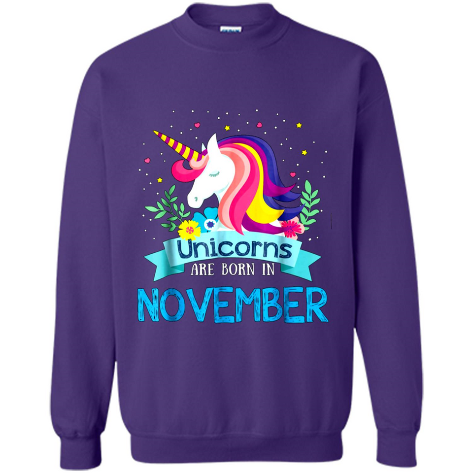 Unicorns are born in November Birthday Rainbow Gift Ladies Custom