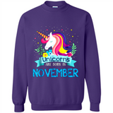 Unicorns are born in November Birthday Rainbow Gift Ladies Custom