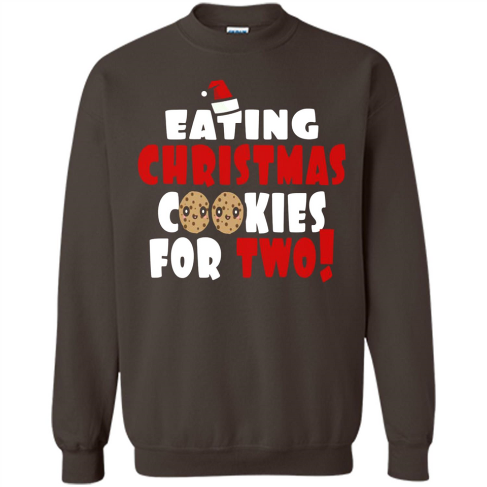 Womens Funny Eating Christmas Cookies For Two Pregnancy - Sweatshirt
