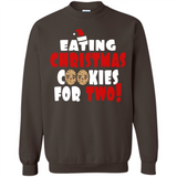 Womens Funny Eating Christmas Cookies For Two Pregnancy - Sweatshirt