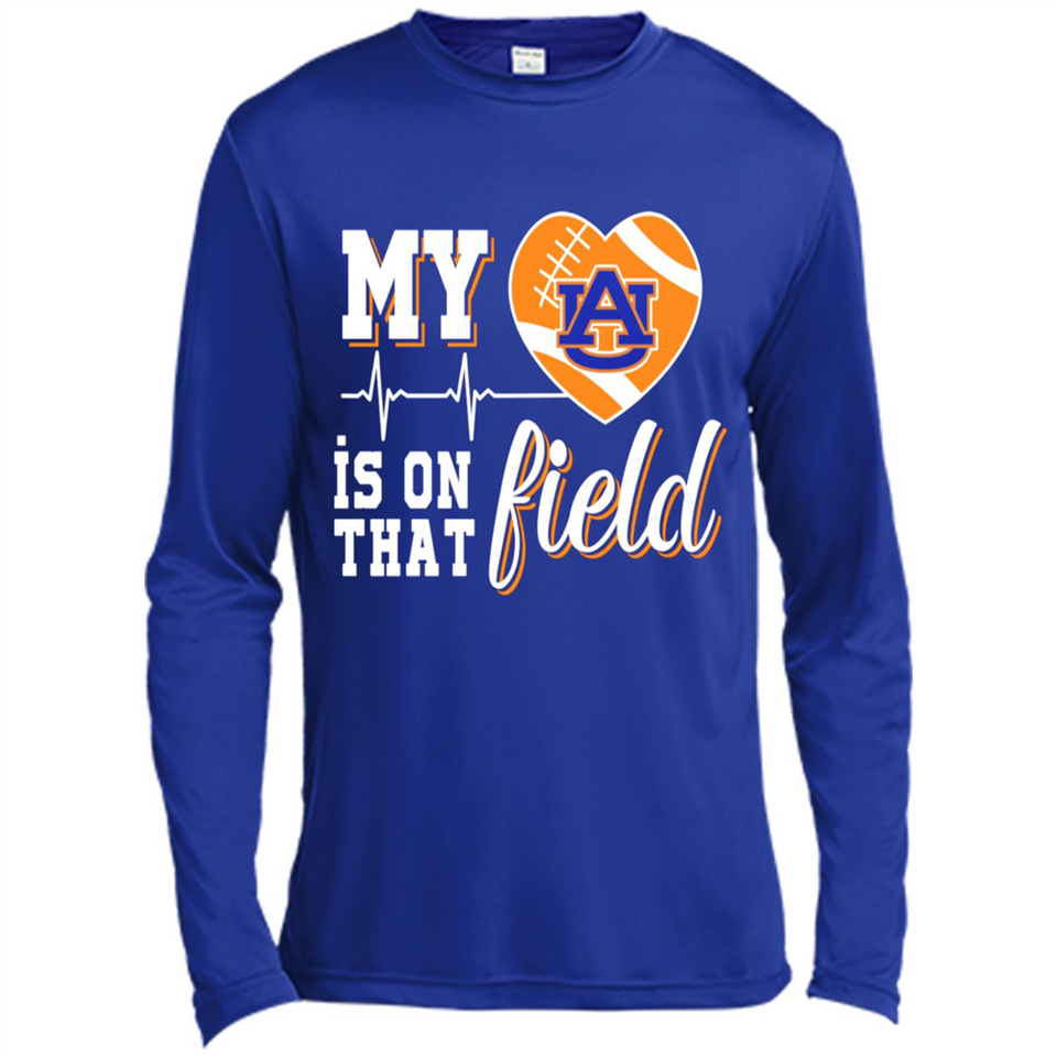 Auburn Tigers Football My Heart is on that Field - Canvas Long Sleeve T-Shirt