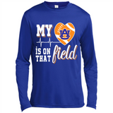 Auburn Tigers Football My Heart is on that Field - Canvas Long Sleeve T-Shirt