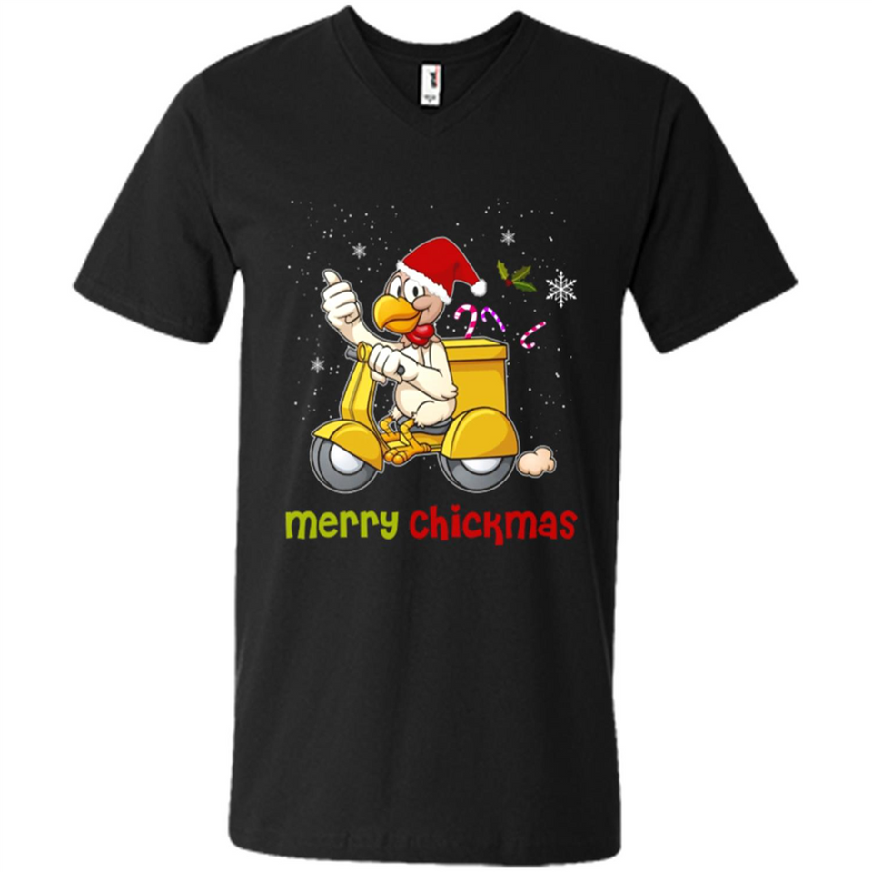 Funny Santa Christmas Chicken Shirt - Merry Chickmas - Men's V-Neck