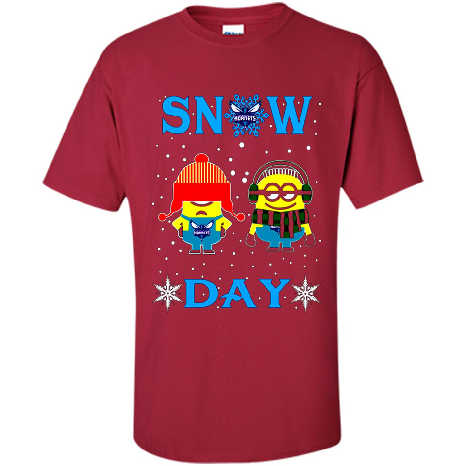 Snow Day Shirt For Charlotte Hornets Vs Minion Fans pingpong
