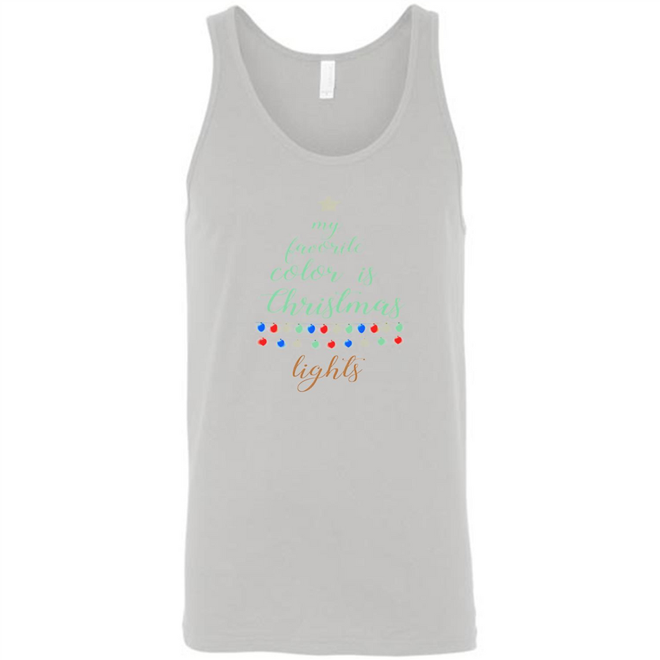 My Favorite Color is Christmas Lights Xmas Sporty T-Shirt - Canvas Unisex Tank