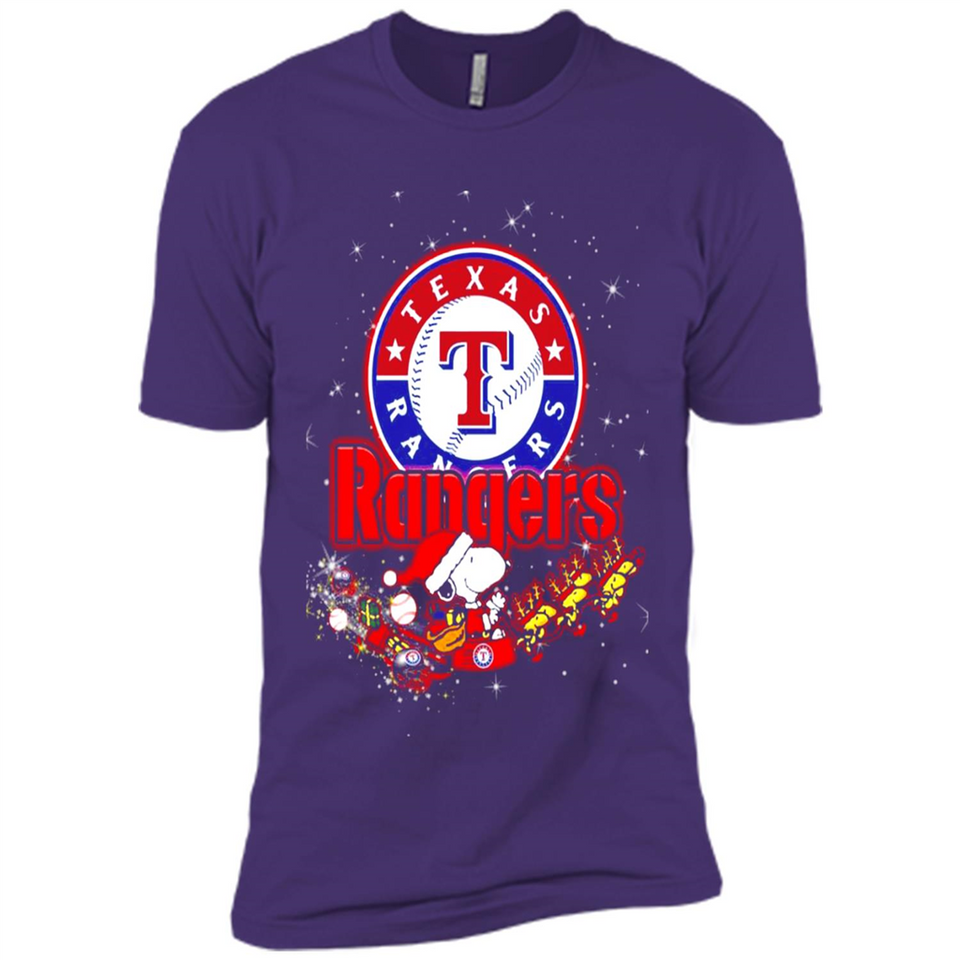 Snoopy Christmas Texas Rangers - Premium Short Sleeve T-Shirt
