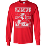 All I Want For Christmas Is Harambe Christmas - Long Sleeve T-Shirt