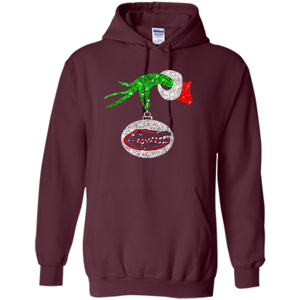 Funny Florida Gators Glitter Grinch Monogram Ornament Christmas Gift - Hoodie