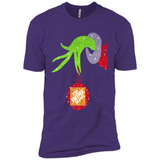 Grinch hand holding Logo HomeDepot Glitter Christmas - Premium Short Sleeve T-Shirt