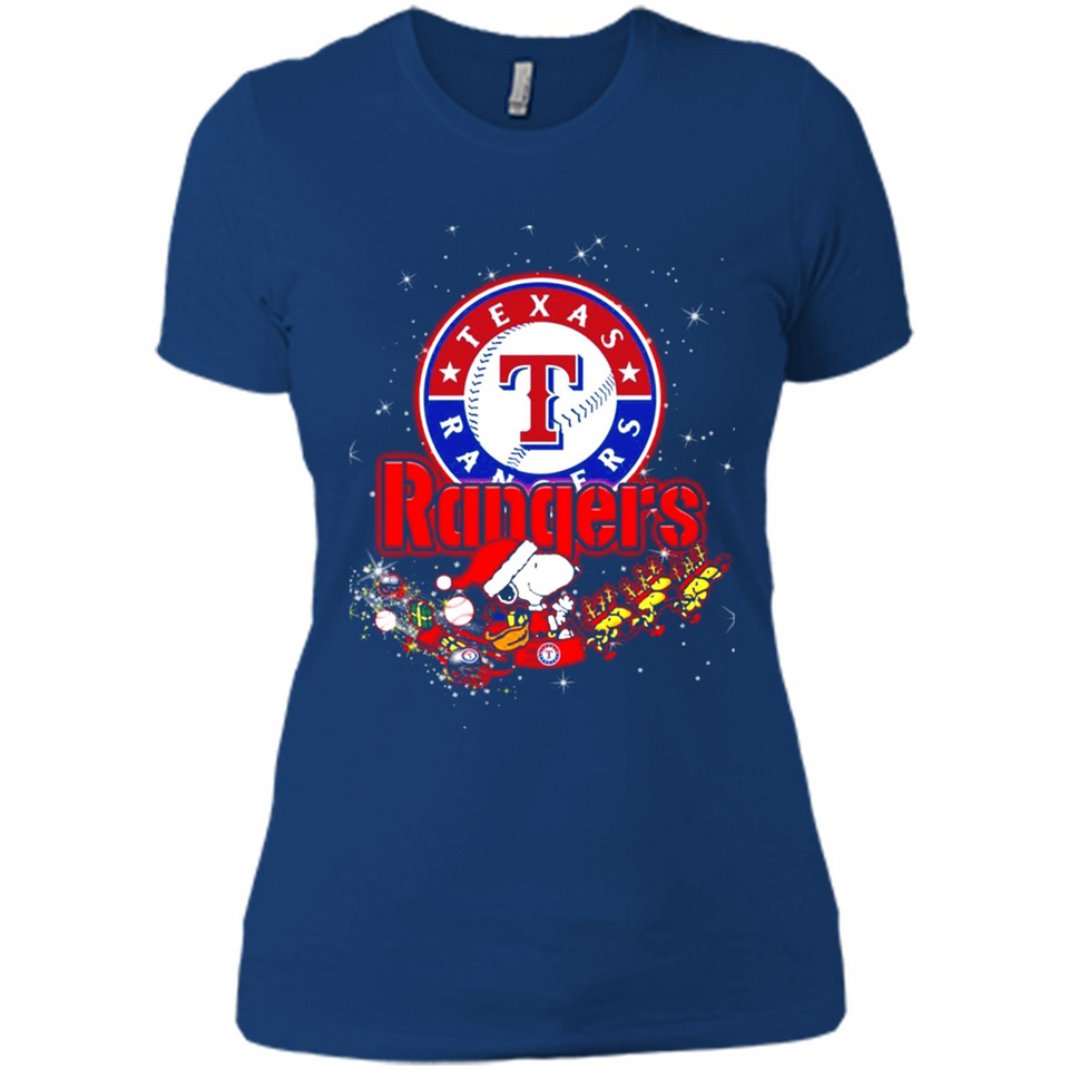 Snoopy Christmas Texas Rangers - Ladies' Boyfriend T-Shirt