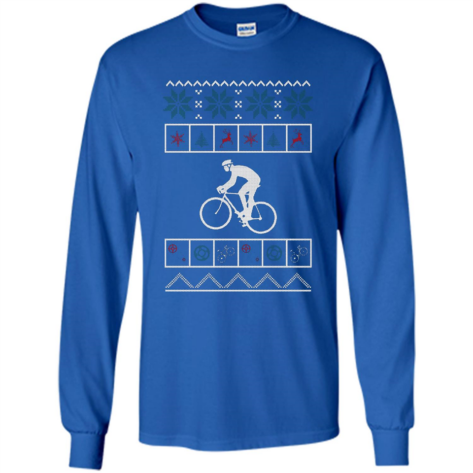 Christmas Ugly Sweater Cycling - Ugly Christmas Sweater - Long Sleeve T-Shirt