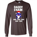 Daddy Shark Costume Reindeer Funny Christmas T-Shirt - Long Sleeve T-Shirt