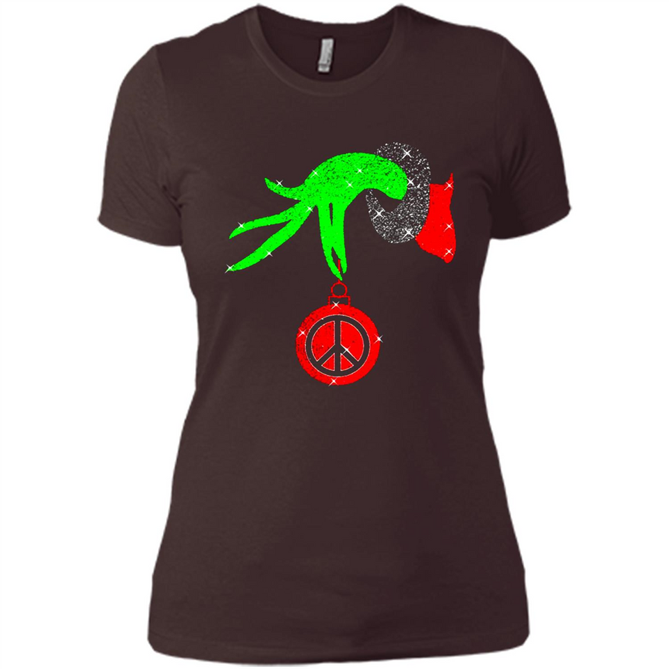 Christmas The Grinch Hand Holding Hippie Ornament - Ladies' Boyfriend T-Shirt