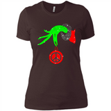 Christmas The Grinch Hand Holding Hippie Ornament - Ladies' Boyfriend T-Shirt