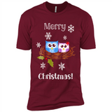 Cute Christmas Shirt Merry Christmas Snowflakes Owls Nest
