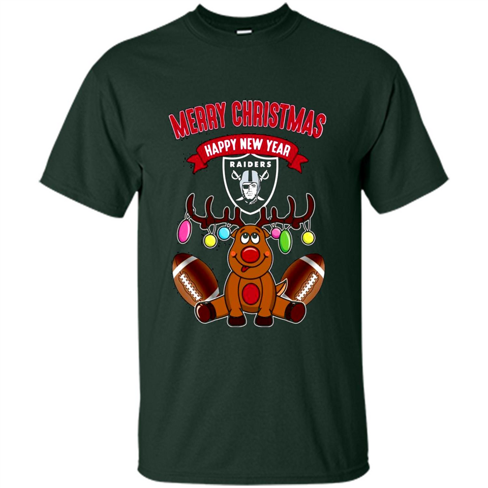Oakland Raiders NFL Reindeer Funny Merry Christmas And Happy New Year