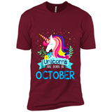Unicorns are born in October Birthday Rainbow Gift Ladies Custom