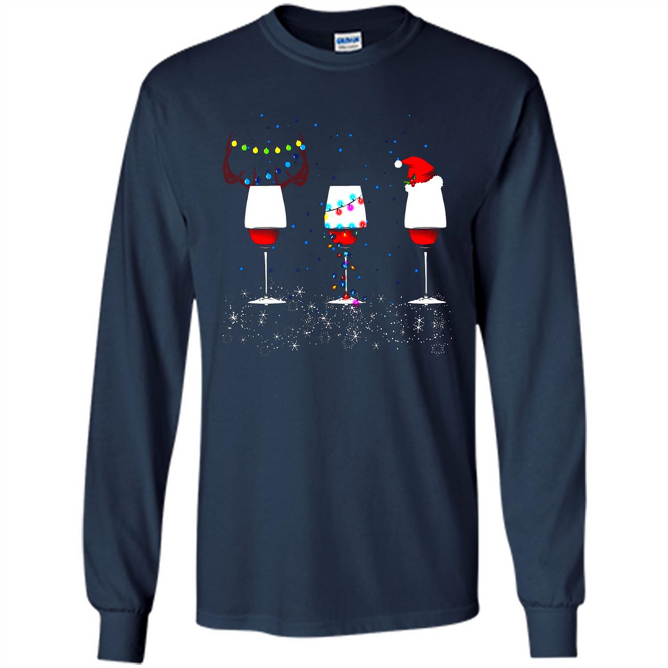 Christmas Red Wine Funny Merry Xmas Sweatshirt - Long Sleeve T-Shirt