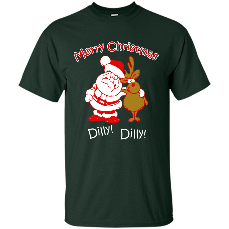Christmas T-Shirt Santa And Reindeer Dilly Dilly - Shirt
