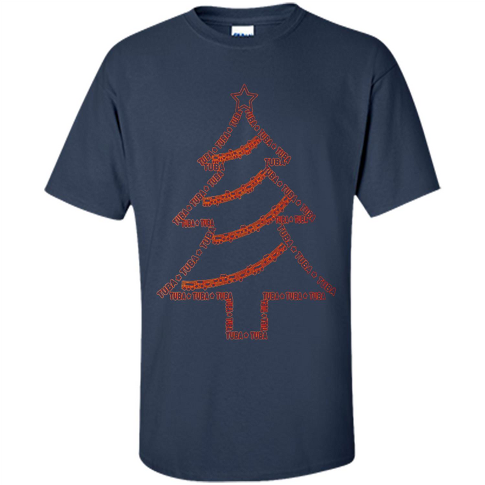 Tuba Text Christmas Tree Musical Instrument Holiday Shirt