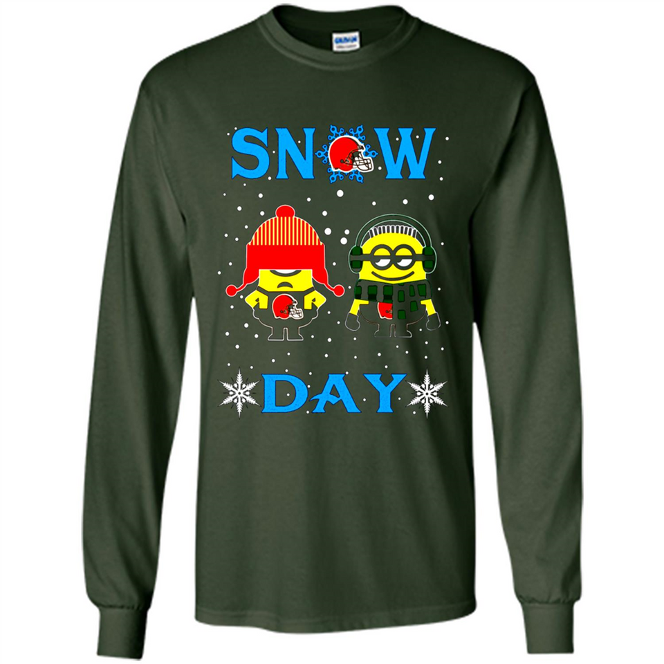 Snow Day Shirt For Cleveland Browns Vs Minion Fans pingpong