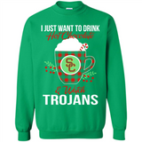 I Just Want To Drink Hot Chocolate & Watch USC Trojans Ugly Christmas Sweater PINGPONG