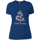 Dallas Cowboys NFL Football Team Logo Christmas Tree T-Shirt - Ladies' Boyfriend T-Shirt