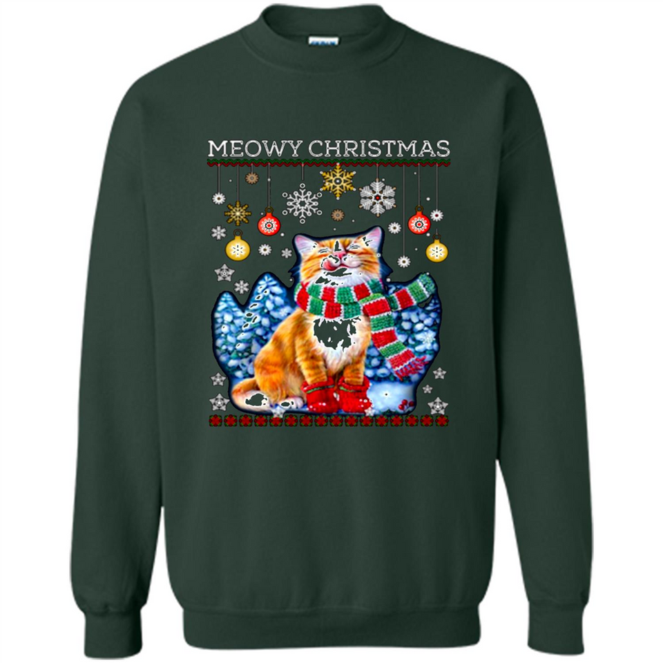 Meowy Christmas Ugly Funny Cats Lover PINGPONG