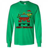 Merry Truck-Mas Christmas Fire Truck Cute Reindeer Sporty - Long Sleeve T-Shirt