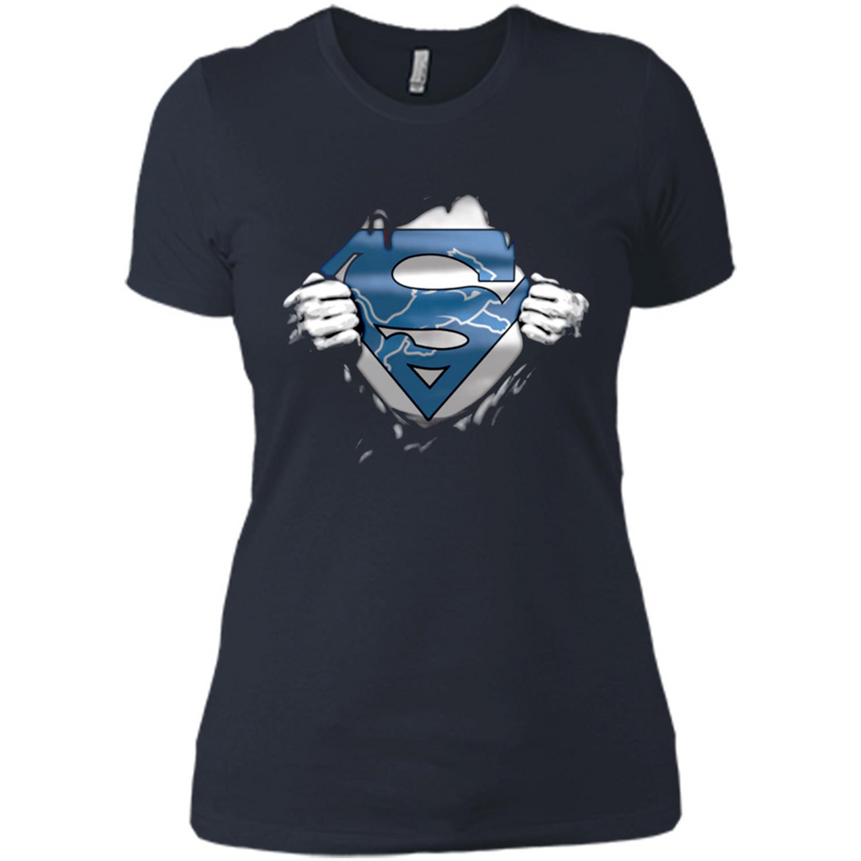 Detroit Lions And Superman Fans - Ladies' Boyfriend T-Shirt