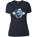 Detroit Lions And Superman Fans - Ladies' Boyfriend T-Shirt