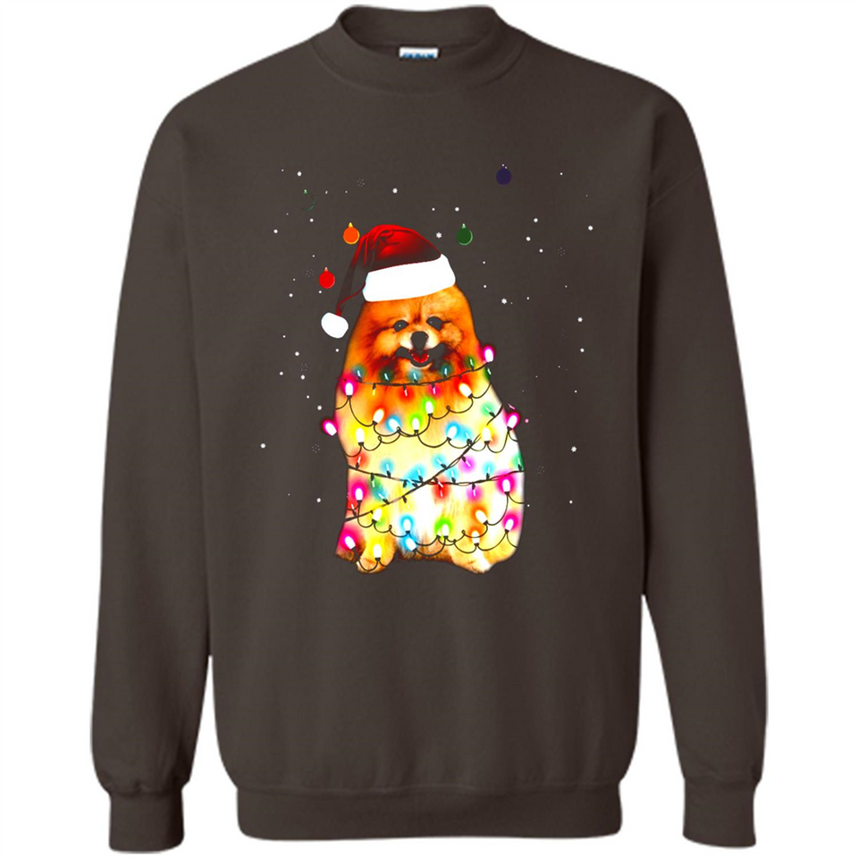 Pomeranian Santa Lights Christmas Dog Xmas Sweatshirt - Sweatshirt
