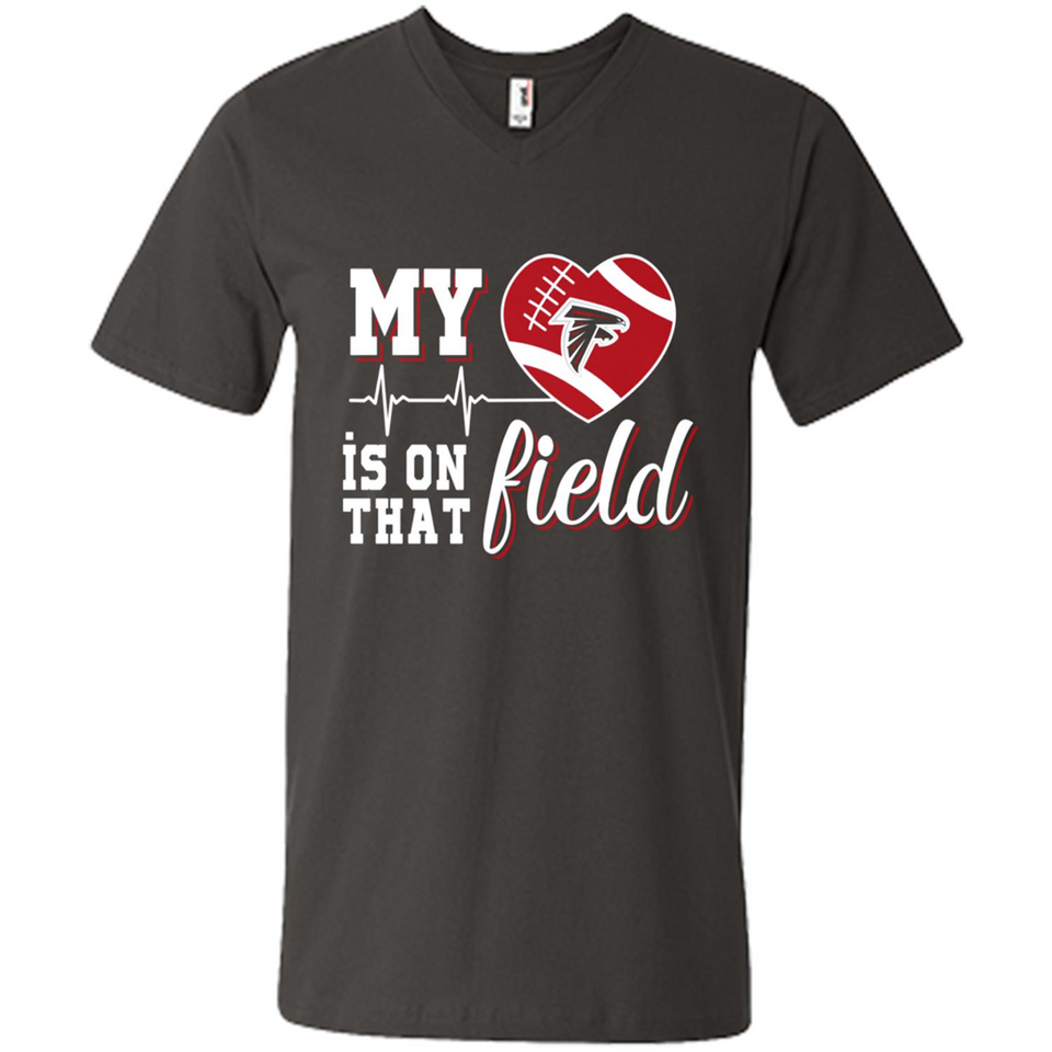 Atlanta Falcons Football My Heart is on that Field - Men's V-Neck
