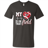 Atlanta Falcons Football My Heart is on that Field - Men's V-Neck