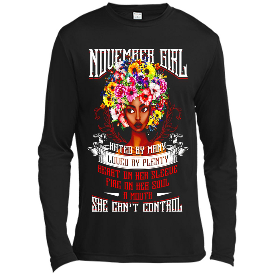 November Girl Flower - Canvas Long Sleeve T-Shirt