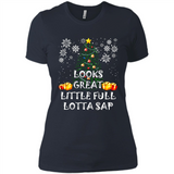 Looks Great Little Full Lotta Sap Funny Christmas Tree Mug PINGPONG - Ladies' Boyfriend T-Shirt