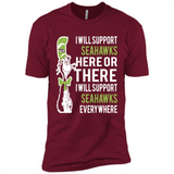 Shirt For Dr Seuss Cat And Seattle Seahawks Fans - Premium Short Sleeve T-Shirt
