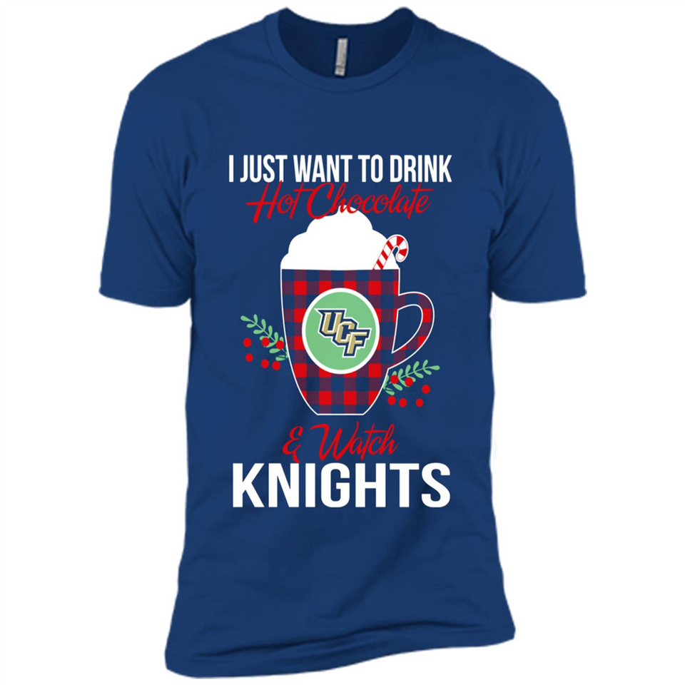 I Just Want To Drink Hot Chocolate & Watch UCF Knights Ugly Christmas Sweater PINGPONG