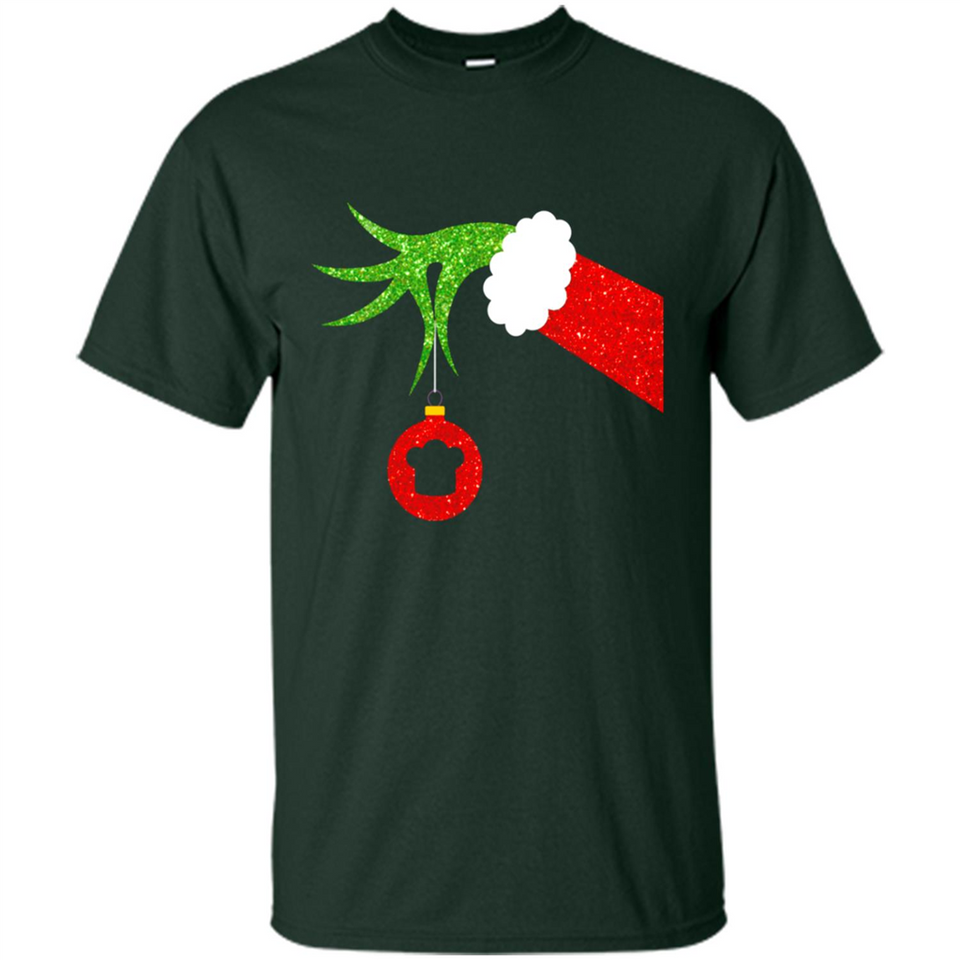 Funny Grinch Hand Holding Chef Ornament Christmas PING PONG