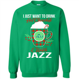I Just Want To Drink Hot Chocolate & Watch Utah Jazz Ugly Christmas Sweater PINGPONG