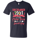 December 1981 37 Years Of Being Classy Sassy - Men's V-Neck