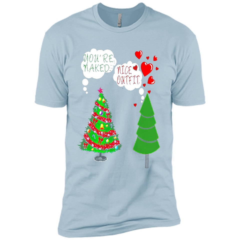 Fir Loves Christmas Tree Funny Undecorated Joke - Premium Short Sleeve T-Shirt