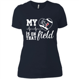 Houston Texans Football My Heart is on that Field - Ladies' Boyfriend T-Shirt