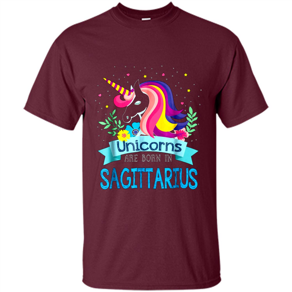 Unicorns are born in Sagittarius Birthday Rainbow Custom Ultra Cotton