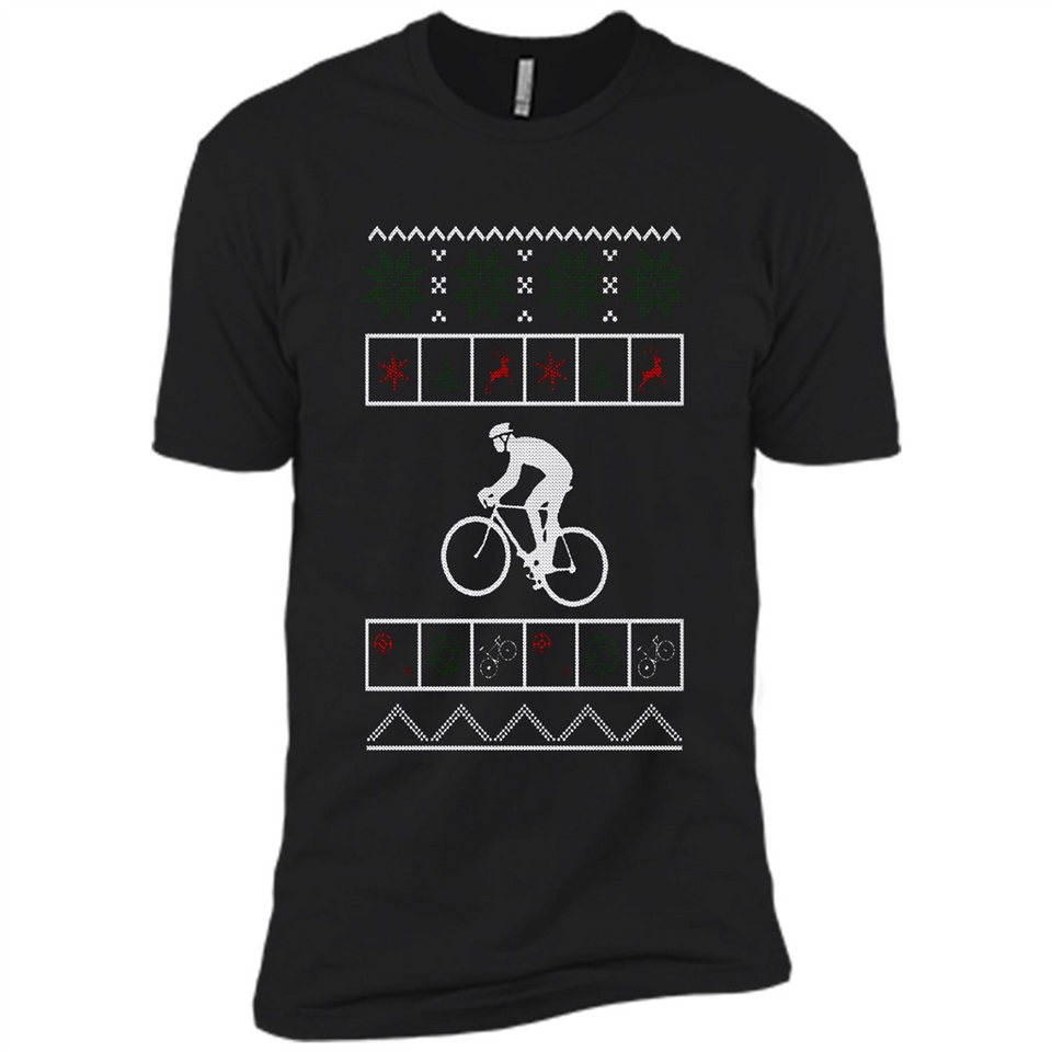 Christmas Ugly Sweater Cycling - Ugly Christmas Sweater - Premium Short Sleeve T-Shirt