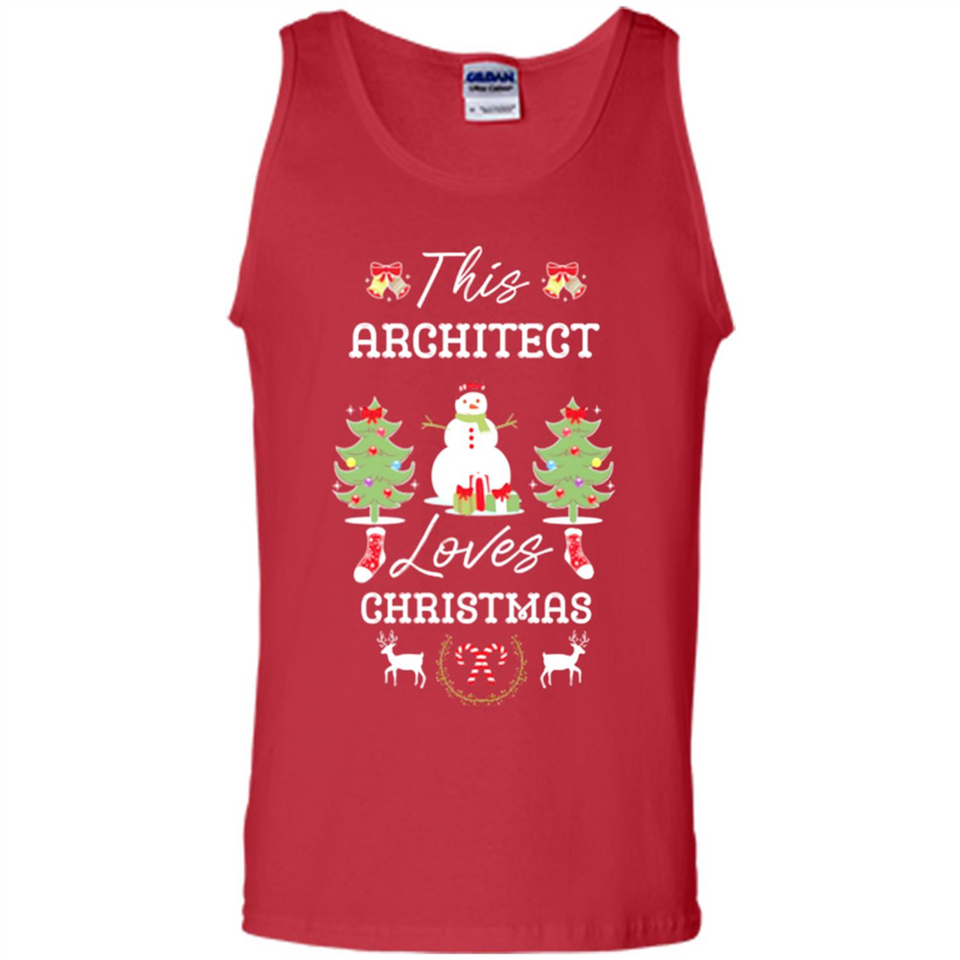 This Architect Loves Christmas Tree Shirt with Snowman